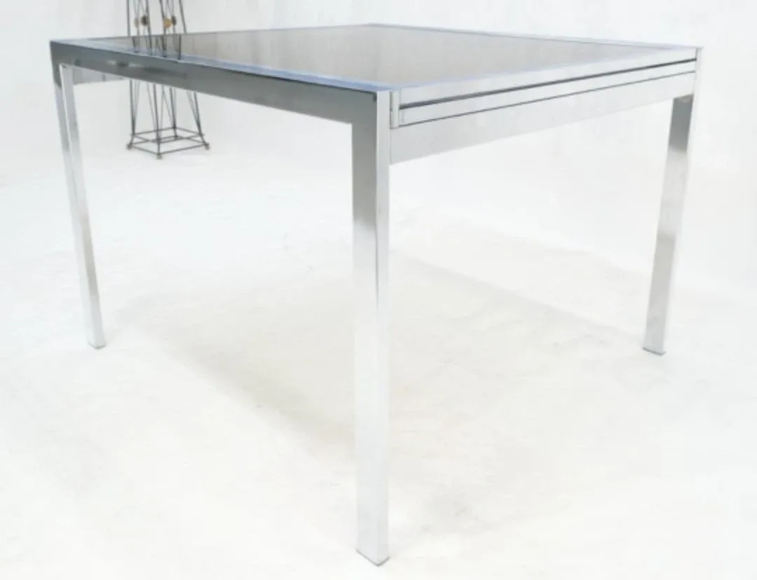 Chrome & Glass Extendable Dining Table