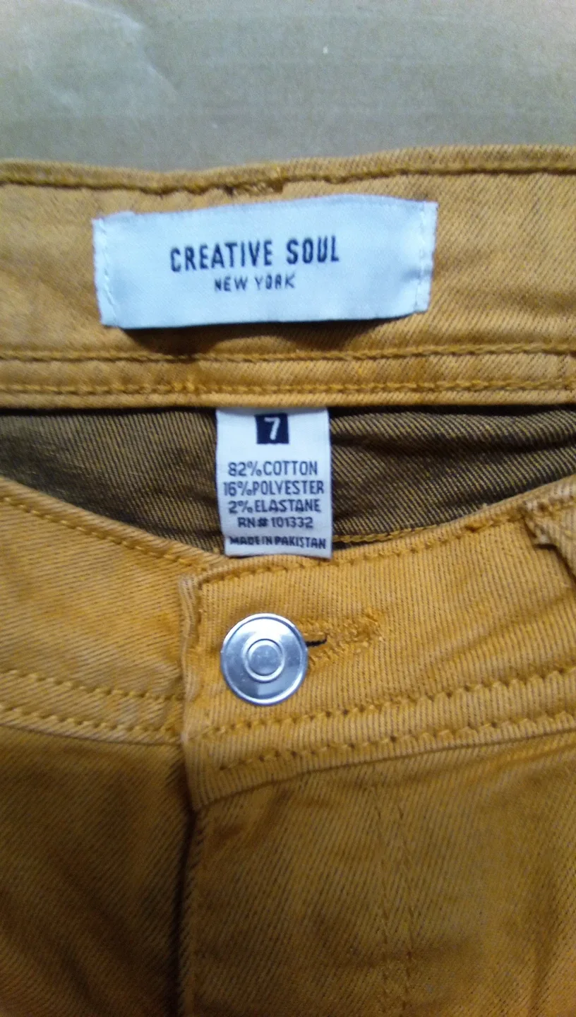 Creative Soul New York Yellow Pants - Size 7 image indicator(4)