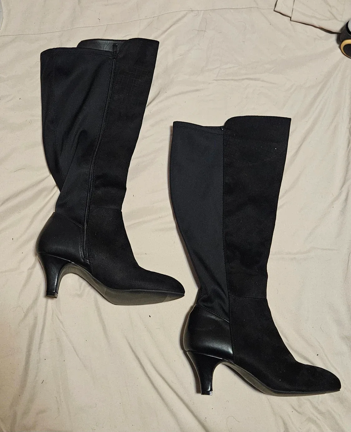Black Knee High Heel Boots