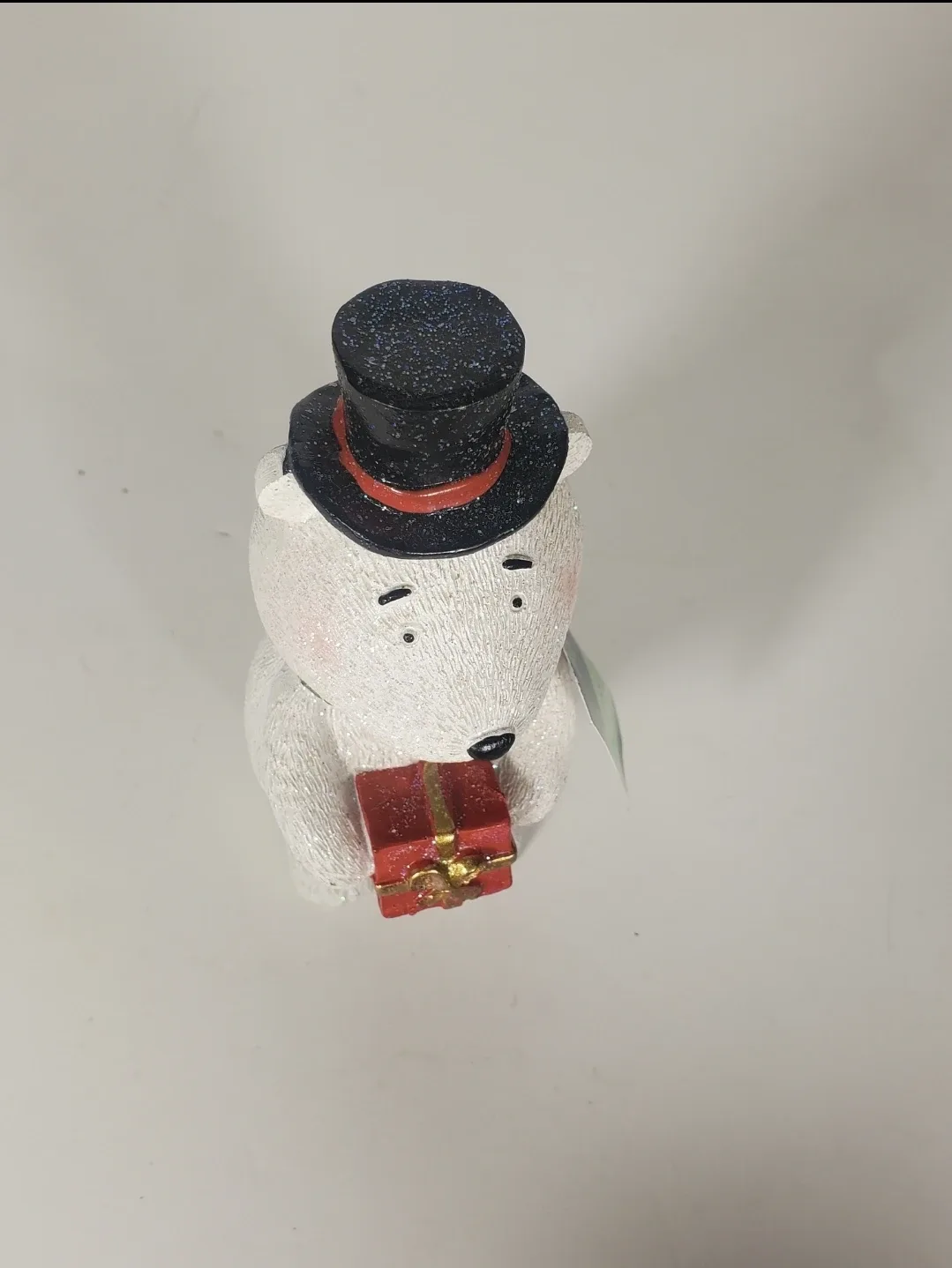 Christmas Glitter Polar Bear Present Holiday Home Decor 6 Inches image indicator(6)