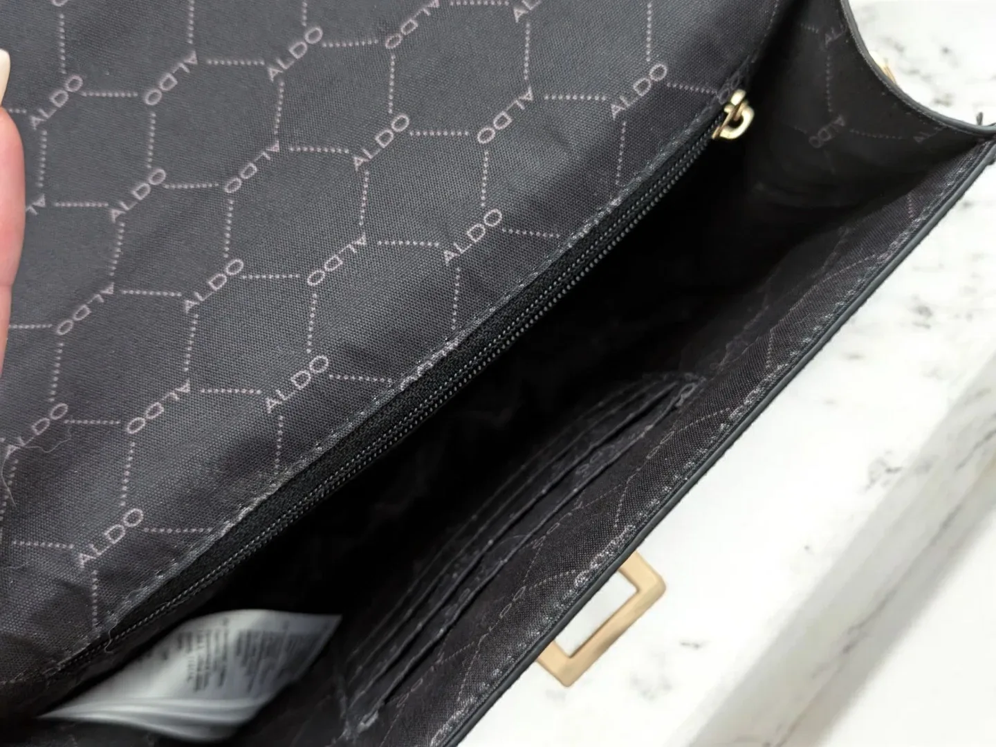 Aldo Black & Snakeskin Print Handbag image indicator(3)