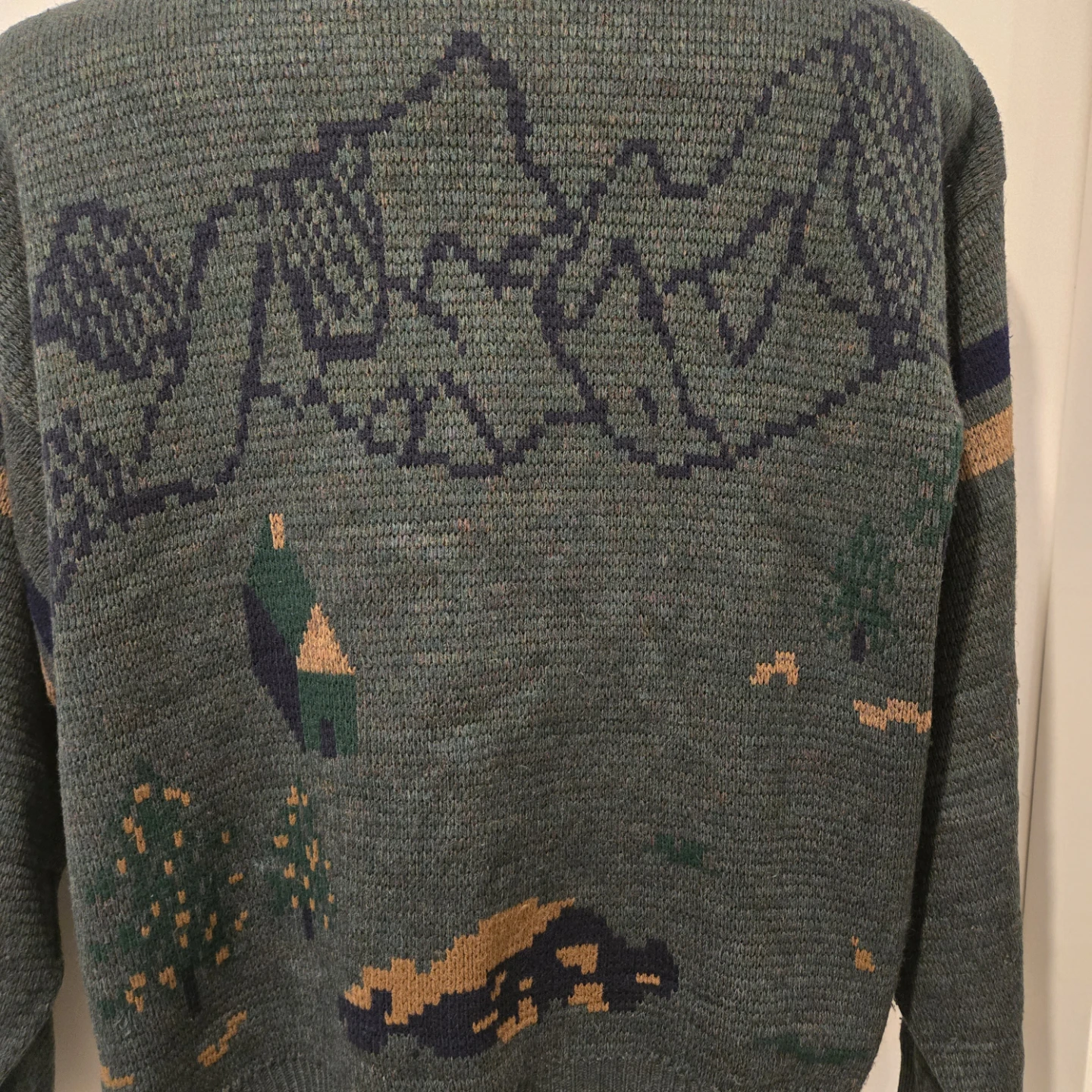 Vintage Landscape Skier Knit Sweater Men’s XL - photo 5