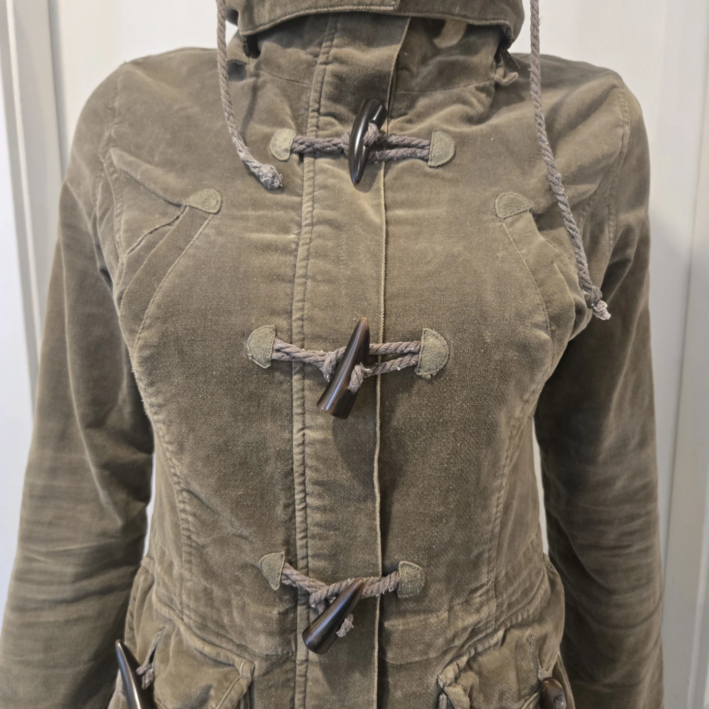 Vintage BESS Olive Green Corduroy Duffle Jacket - photo 3