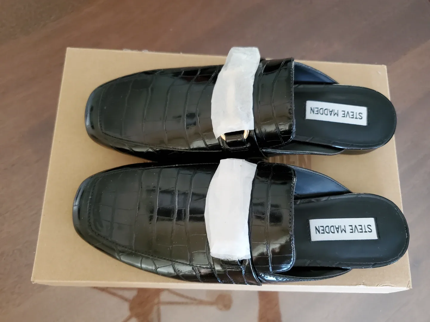 Steve Madden Black Mules, Size 8, New in Box image indicator(3)