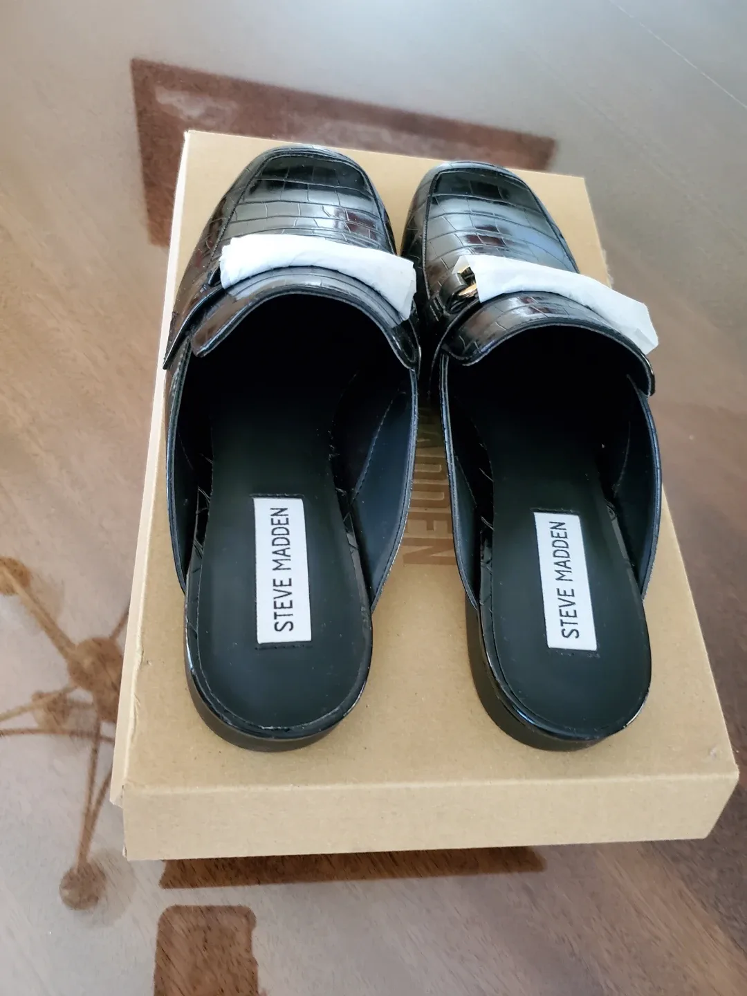 Steve Madden Black Mules, Size 8, New in Box image indicator(4)