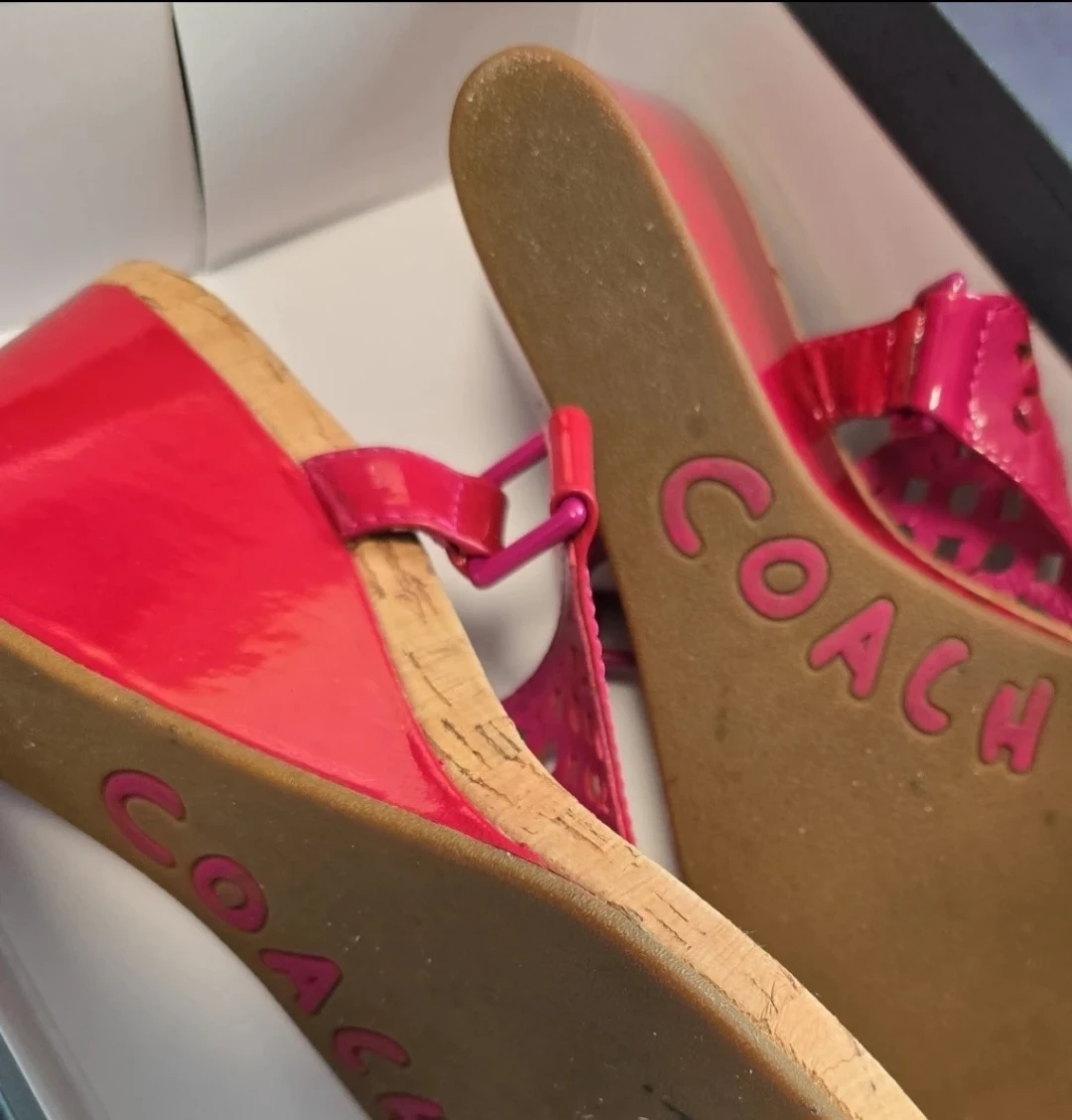 Coach Pink Wedge Sandals 10B - photo 3