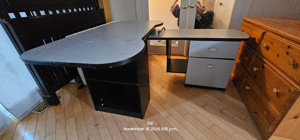 Black L-Shaped Desk