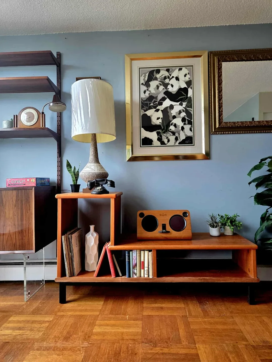 Danish Modern L-Shaped Teak Media Stand thumbnail