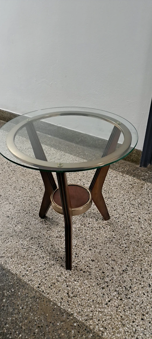 Round Glass Top Side Table