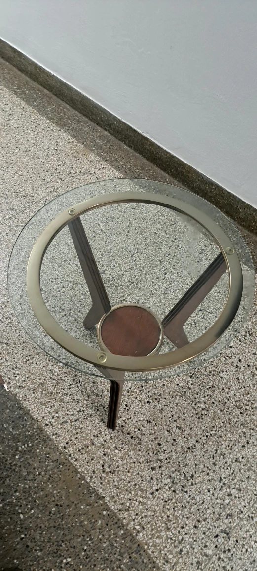 Round Glass Top Side Table - photo 3