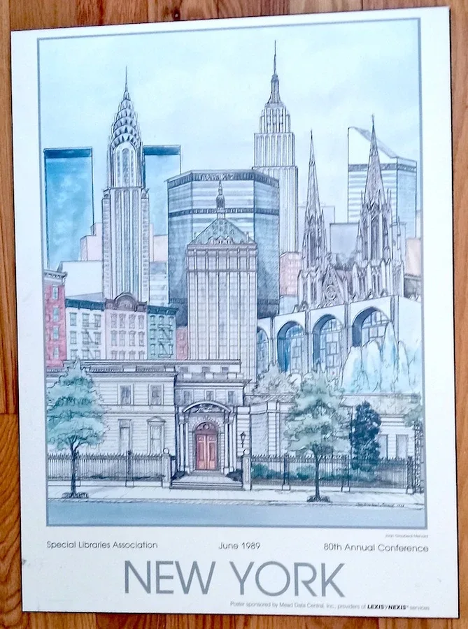 Vintage New York Poster, pre 9-11 (1989)