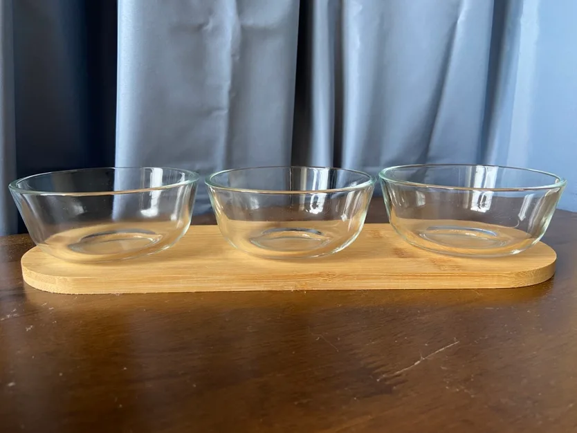 Glass serving Bowls with tray image indicator(2)