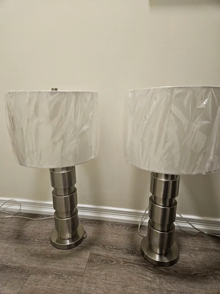 Pair of Silver Table Lamps