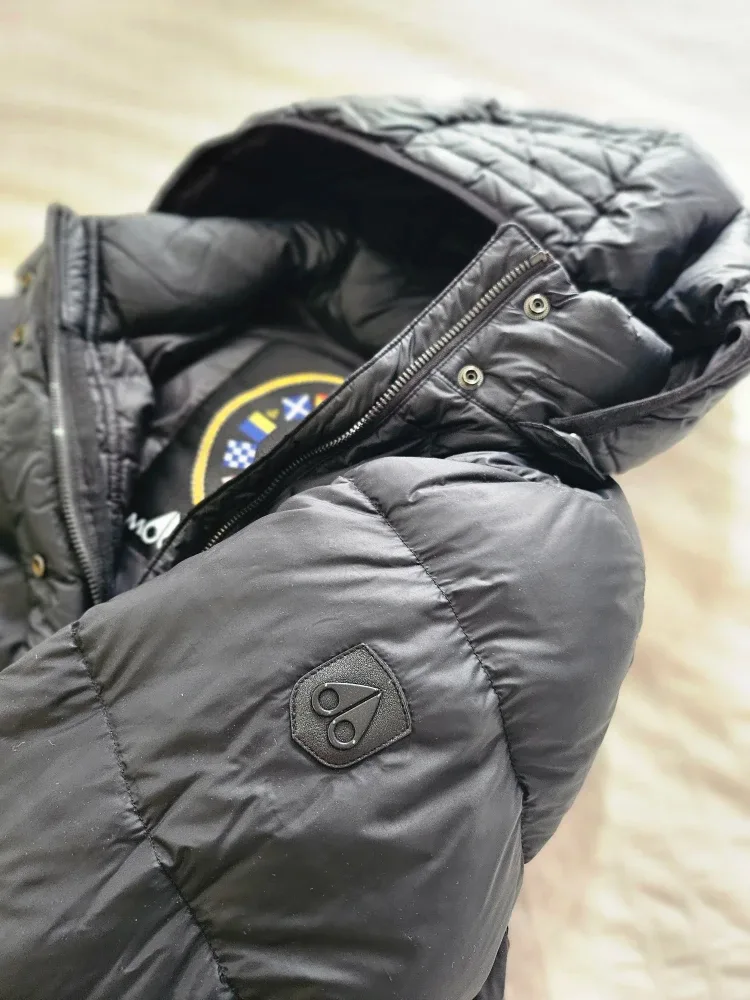 Moose Knuckles Black Down Parka Coat, Size S image indicator(6)