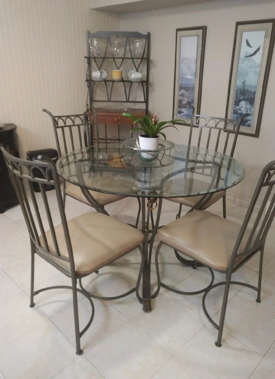 Glass Top Dining Table with 4 Chairs image indicator(5)