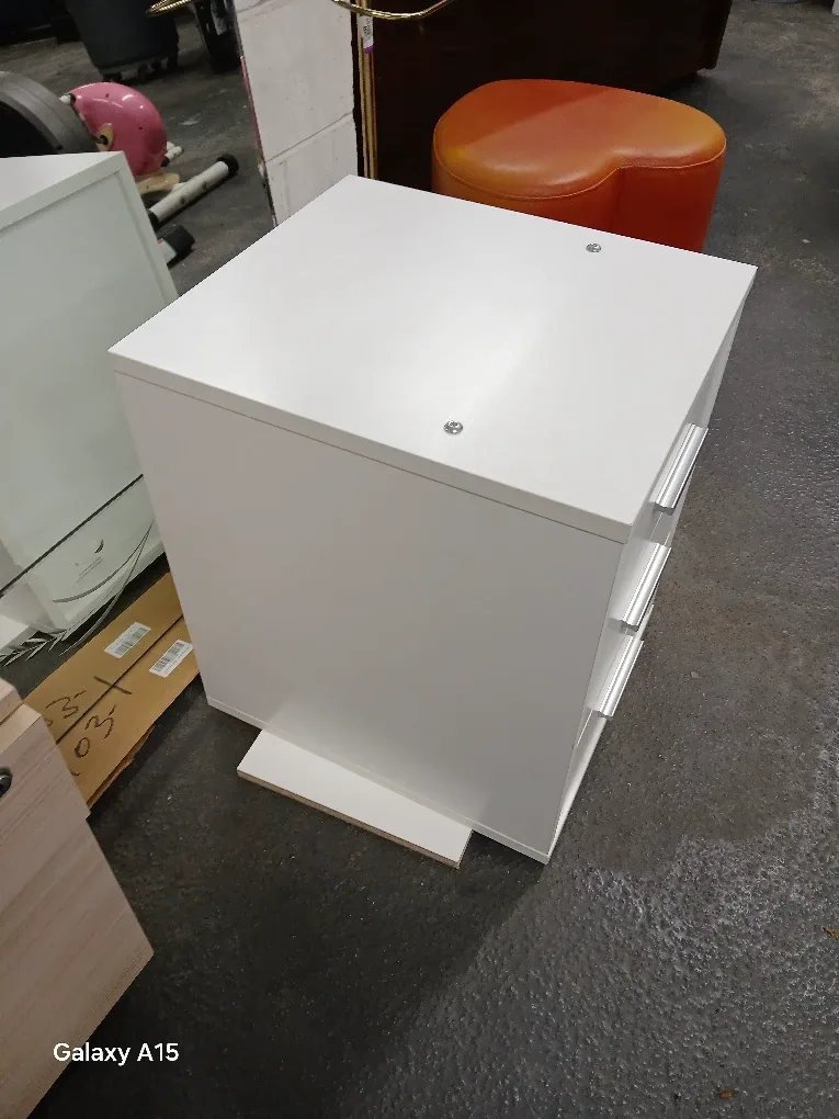 White Bedside Table with Drawers image indicator(2)