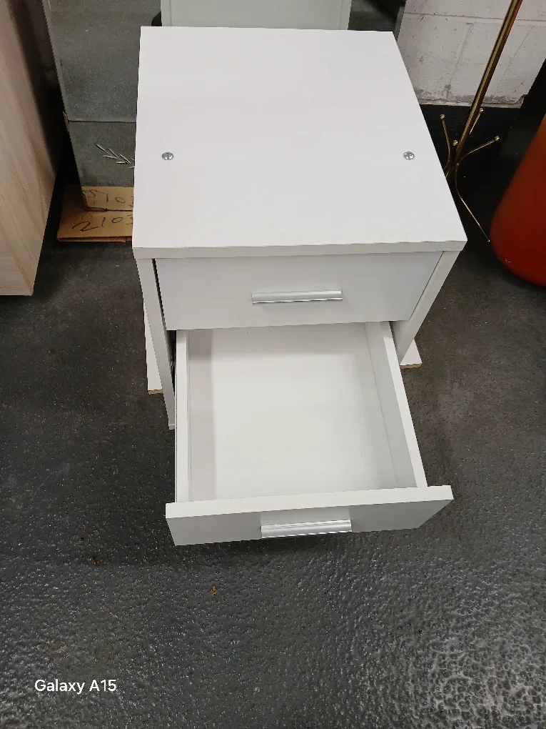 White Bedside Table with Drawers image indicator(4)