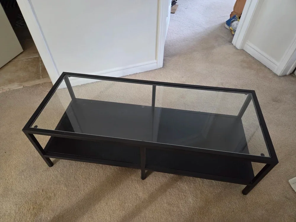 Black Glass Coffee Table / Media stand
