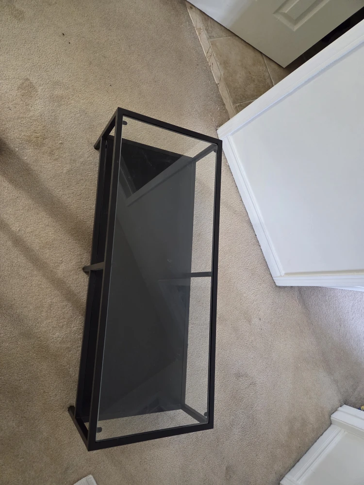 Black Glass Coffee Table / Media stand - photo 2