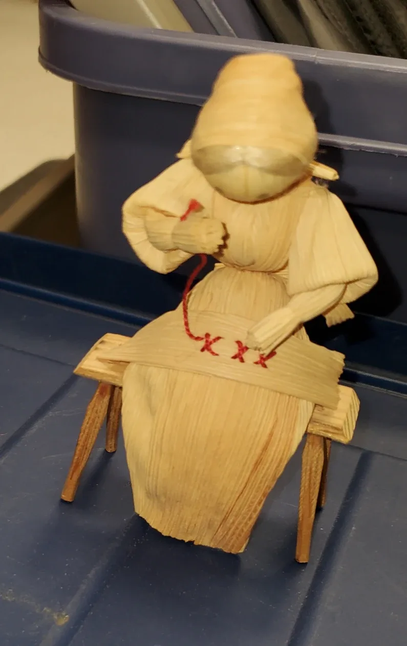 Corn Husk Doll Folk Art cross stitcher