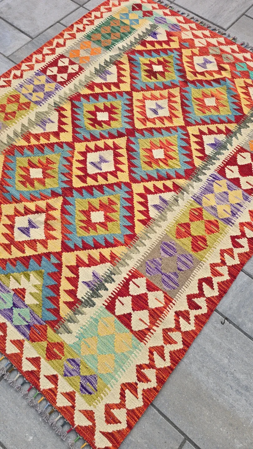 Hand Knotted Kilim Rug  196×154 cm image indicator(4)