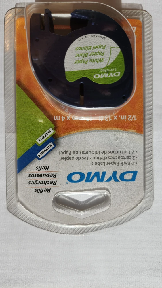 DYMO Paper Labels, 1/2 in x 13 ft, White