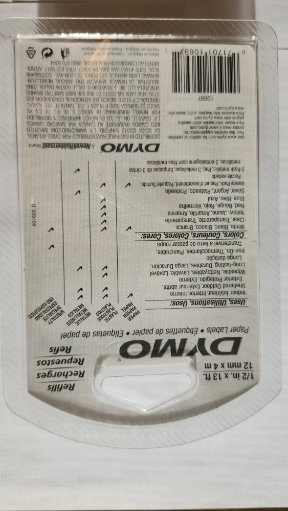 DYMO Paper Labels, 1/2 in x 13 ft, White - photo 2