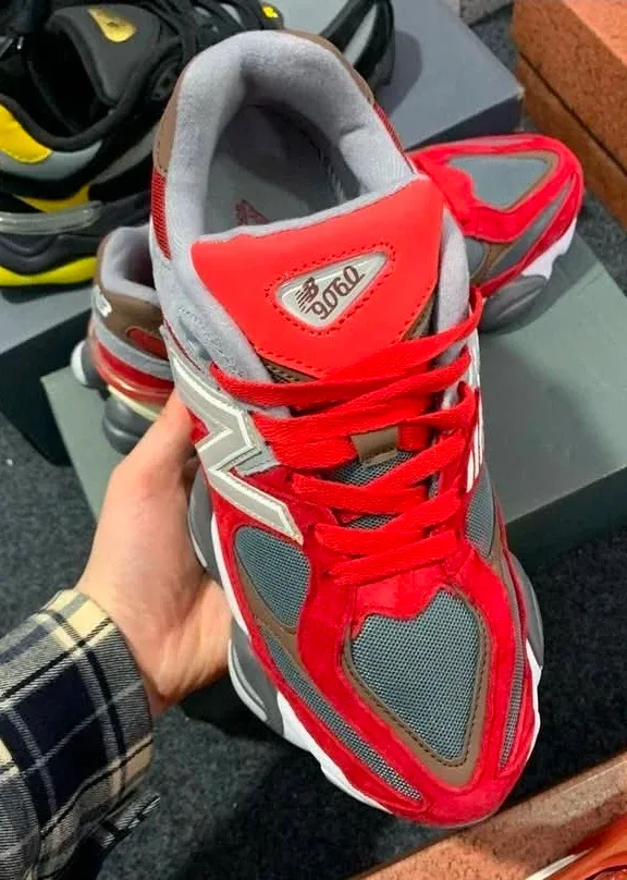 New Balance 9060 Red/Grey Sneakers Size 7 image indicator(2)