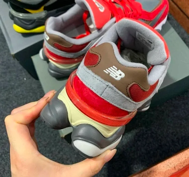 New Balance 9060 Red/Grey Sneakers Size 7 image indicator(3)