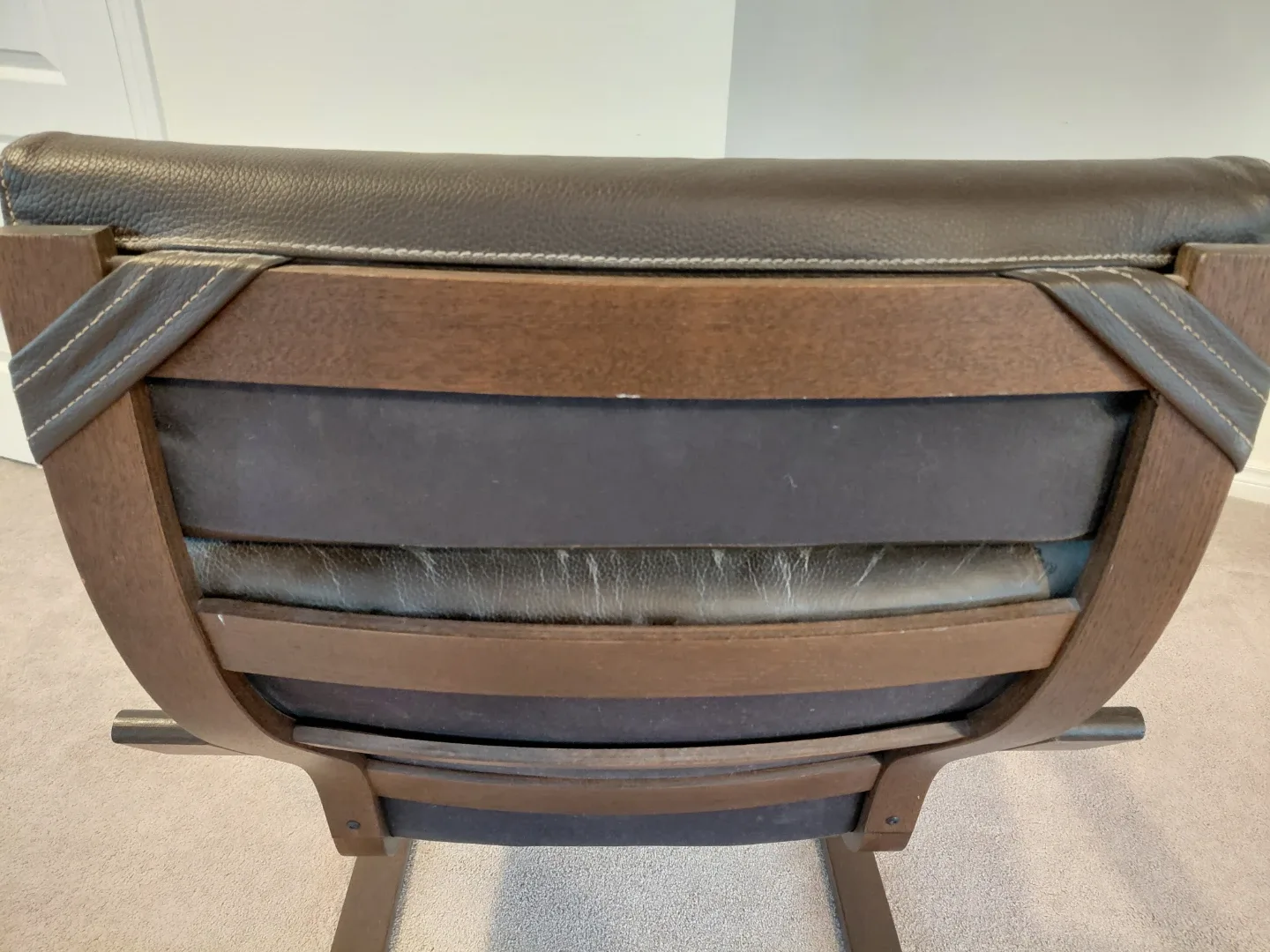 Poang Chair & Ottoman - IKEA Brown Leather (PICK UP ONLY PLS) image indicator(8)