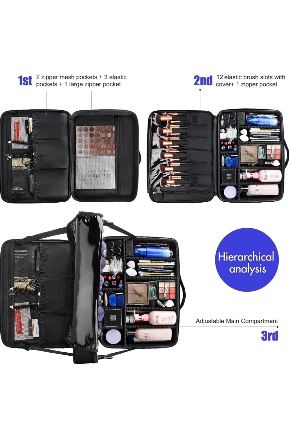 RAIavel Makeup  Case - Black image indicator(4)