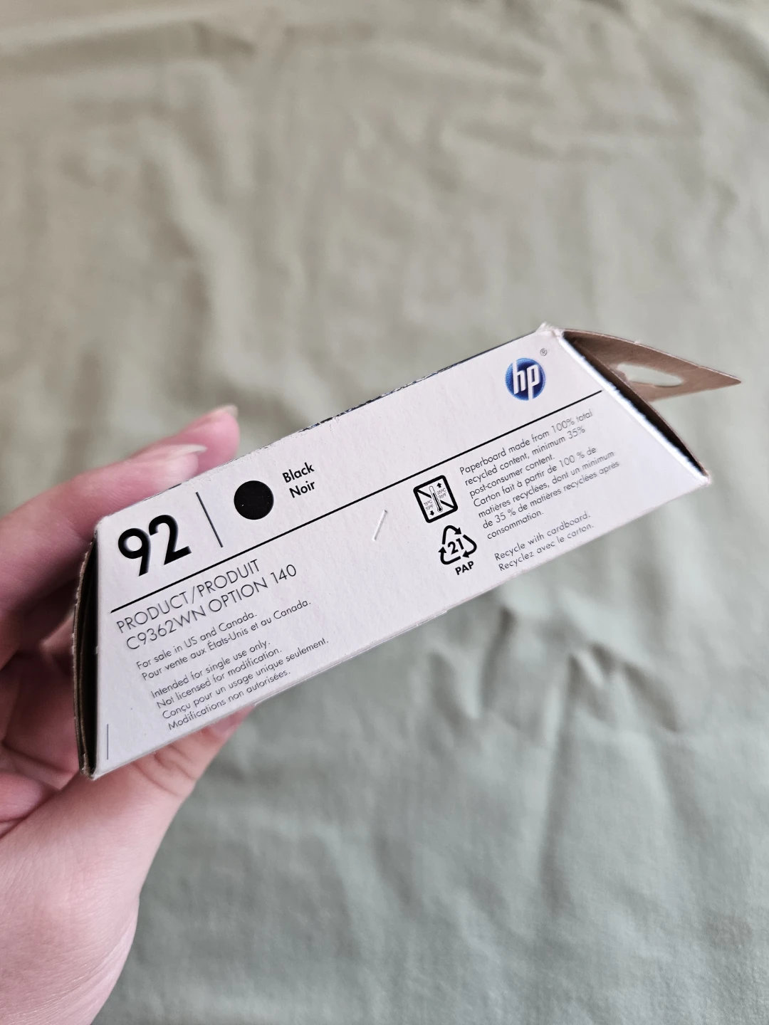 HP 92 Black Ink Cartridge C9362W - New Open Box - photo 3