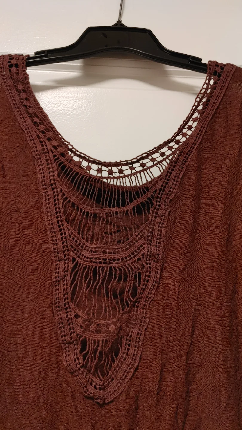 Brown Crochet Back Top size medium image indicator(4)