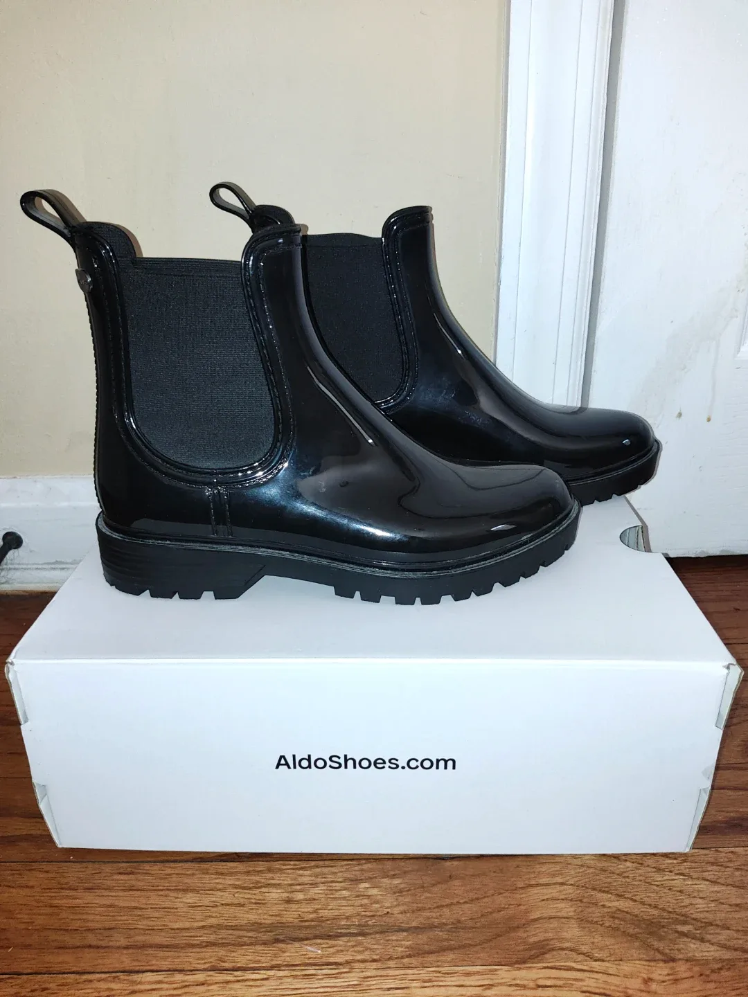 Aldo Black Rain Boots with Box image indicator(2)