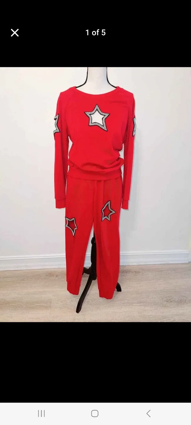 New Red Tracksuit / pajamas for women- Size L