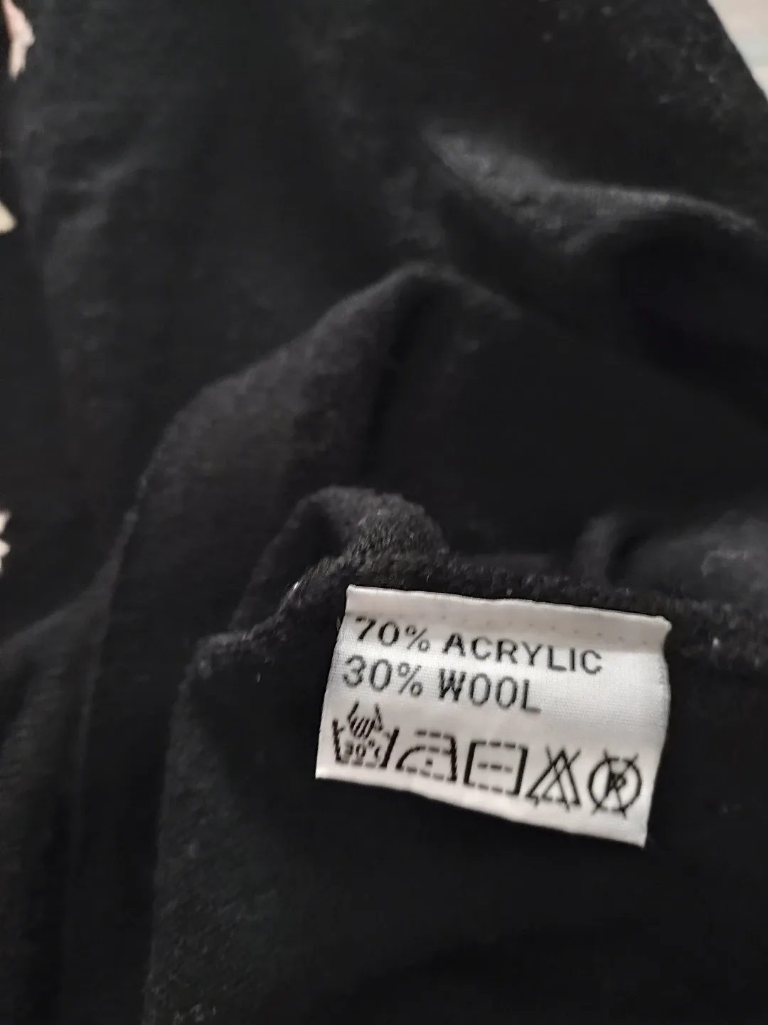 Floral Embroidered Black Sweater - Acrylic Wool Blend image indicator(3)