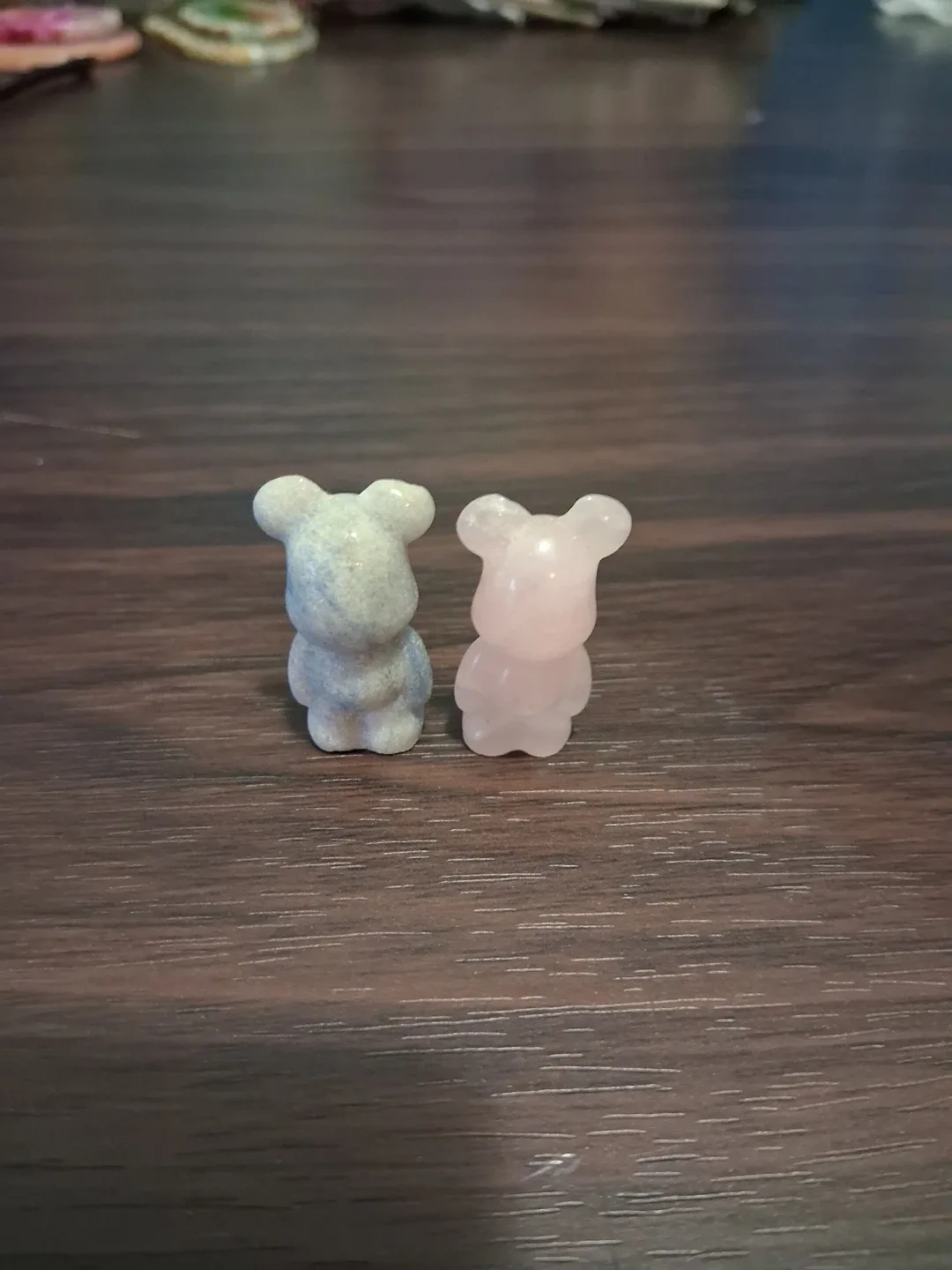 Rose Quartz & Blue Aventurine Quartz Bear Figurines image indicator(2)