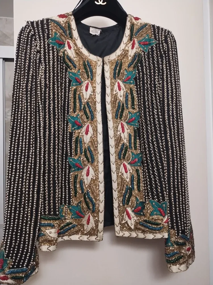 Beaded Silk Jacket - Size M