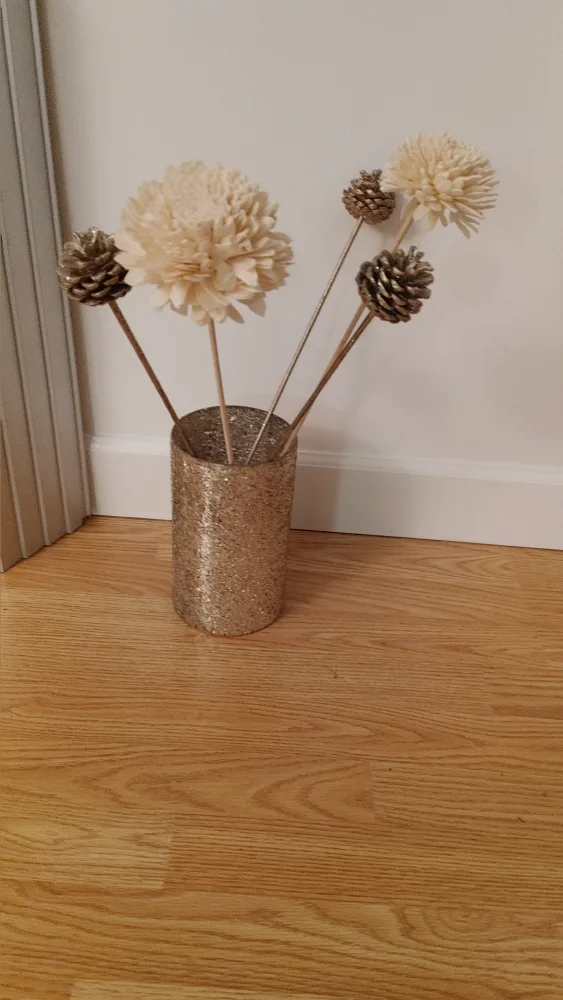 Decorative Glass Gold Vase image indicator(2)