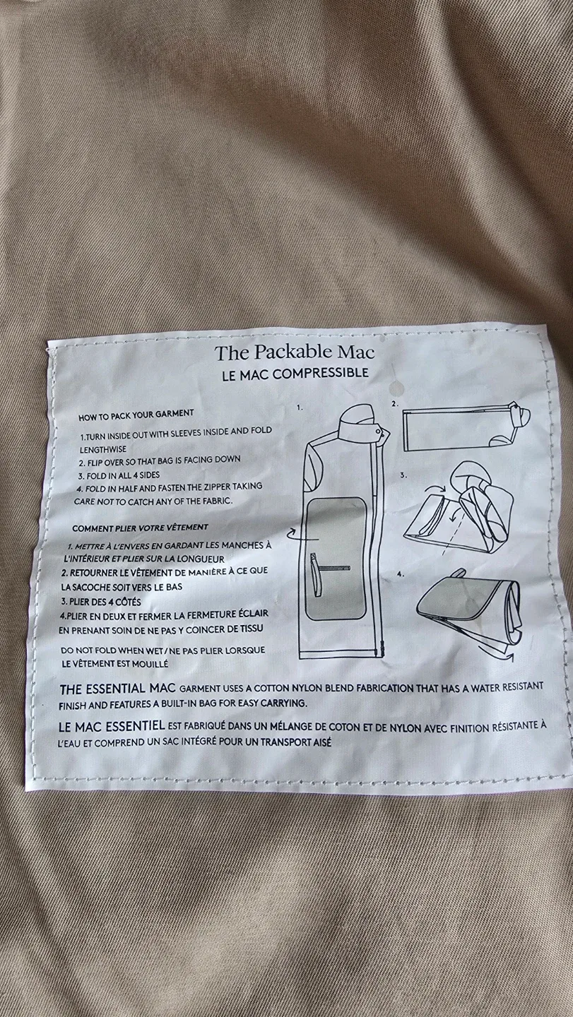 Club Monaco Packable Mac Coat - Size L/G image indicator(7)