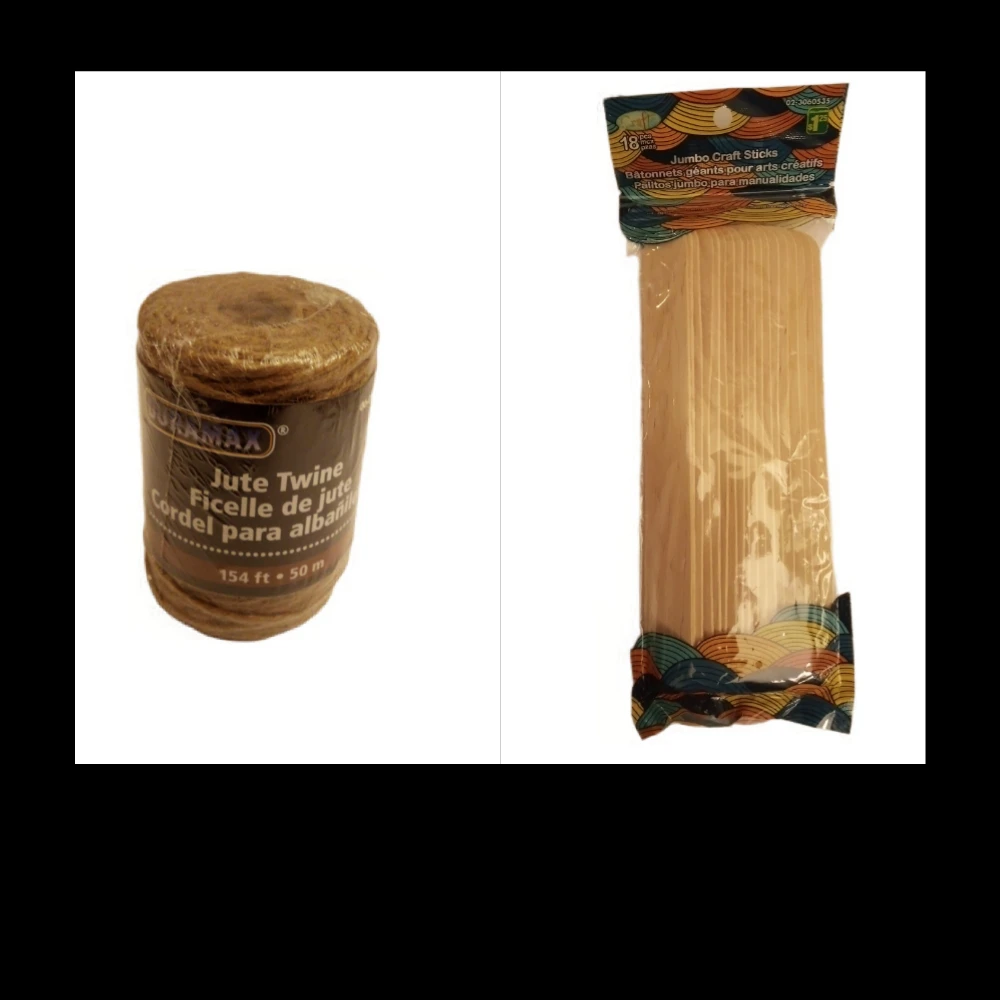 DURAMAX Jute Twine & Jumbo Craft Sticks