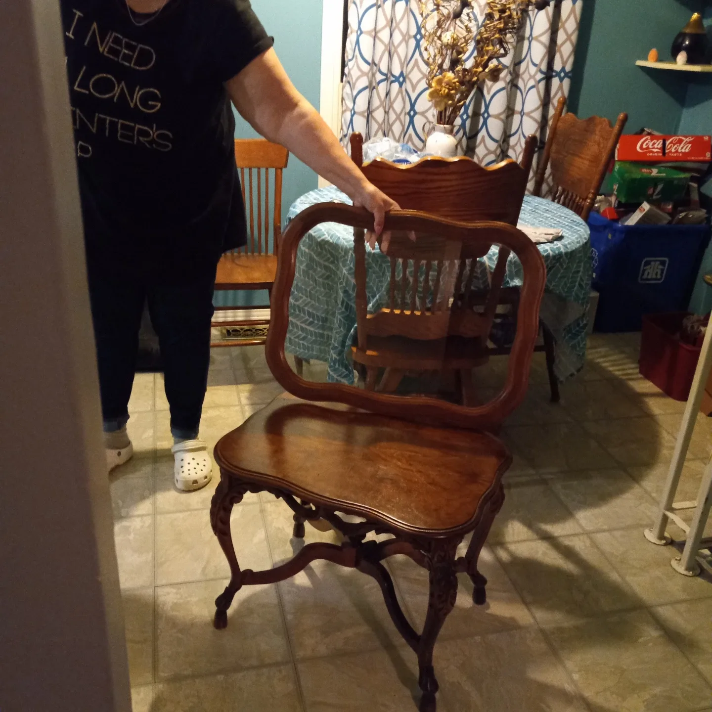 Antique Glass Top Coffee Table image indicator(2)