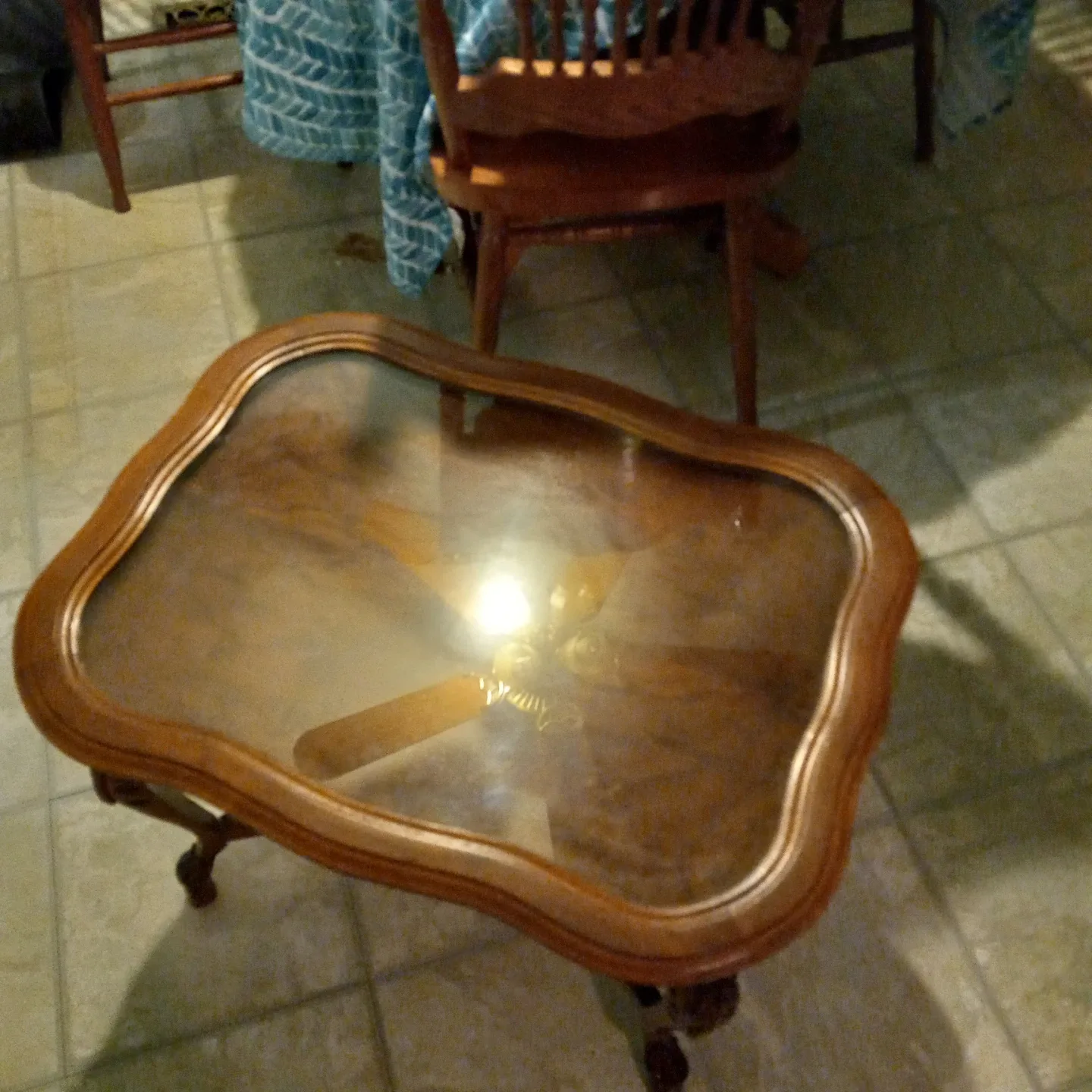 Antique Glass Top Coffee Table image indicator(4)