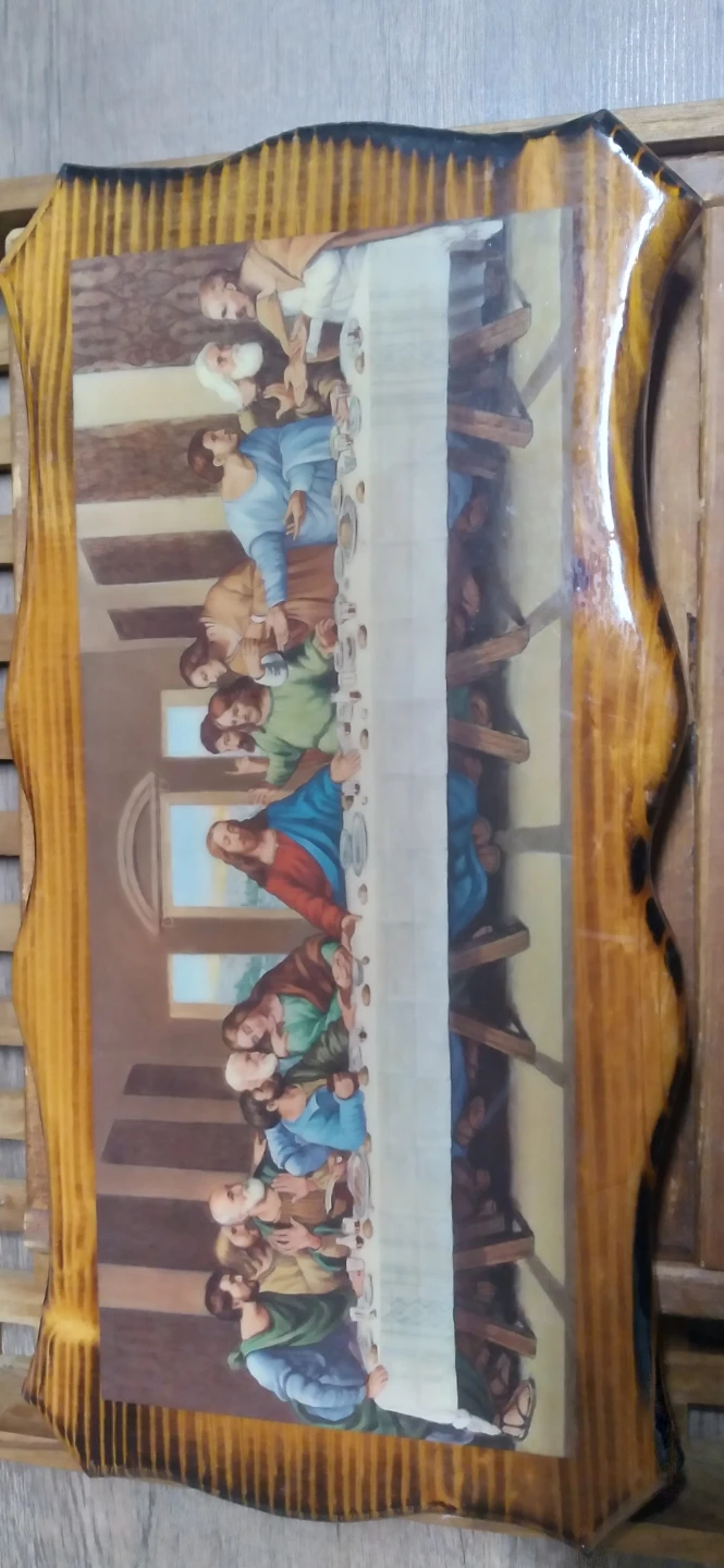 LAST SUPPER Painting Antique Wood