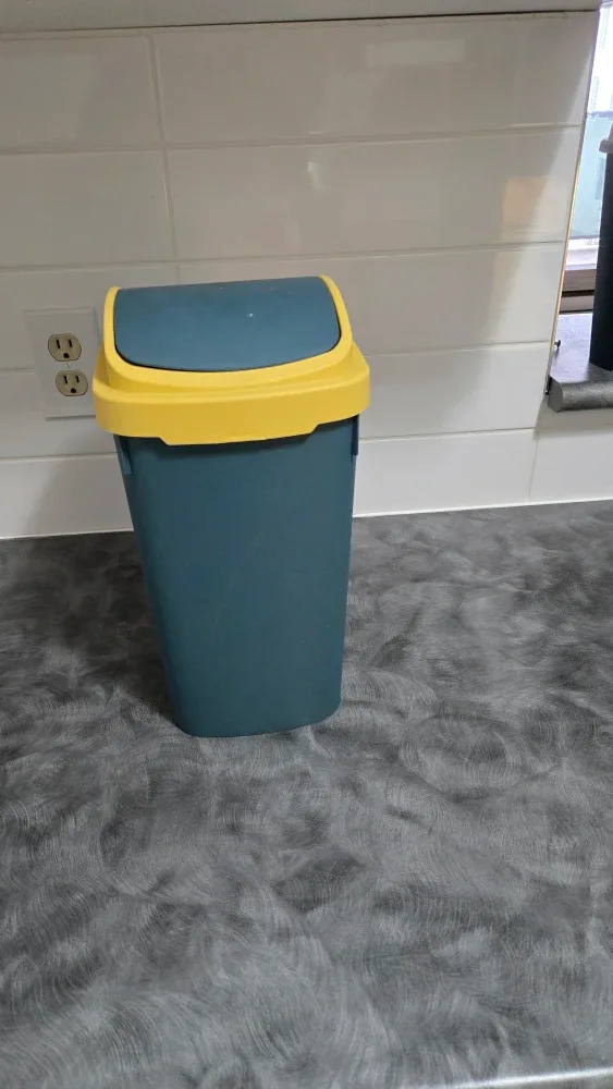 Blue & Yellow Trash Can