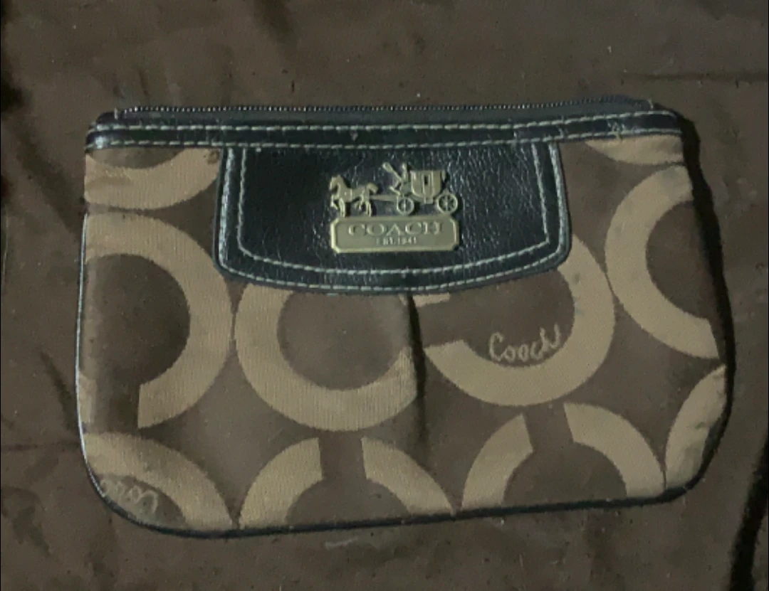 Coach Brown Signature Pouch
