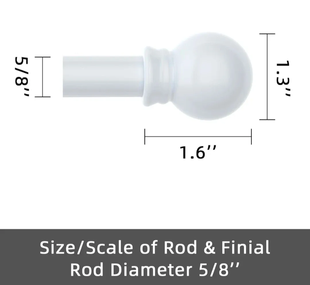 Curtain Rods Adjustable Heavy Duty 32-120", 5/8" Diameter image indicator(3)