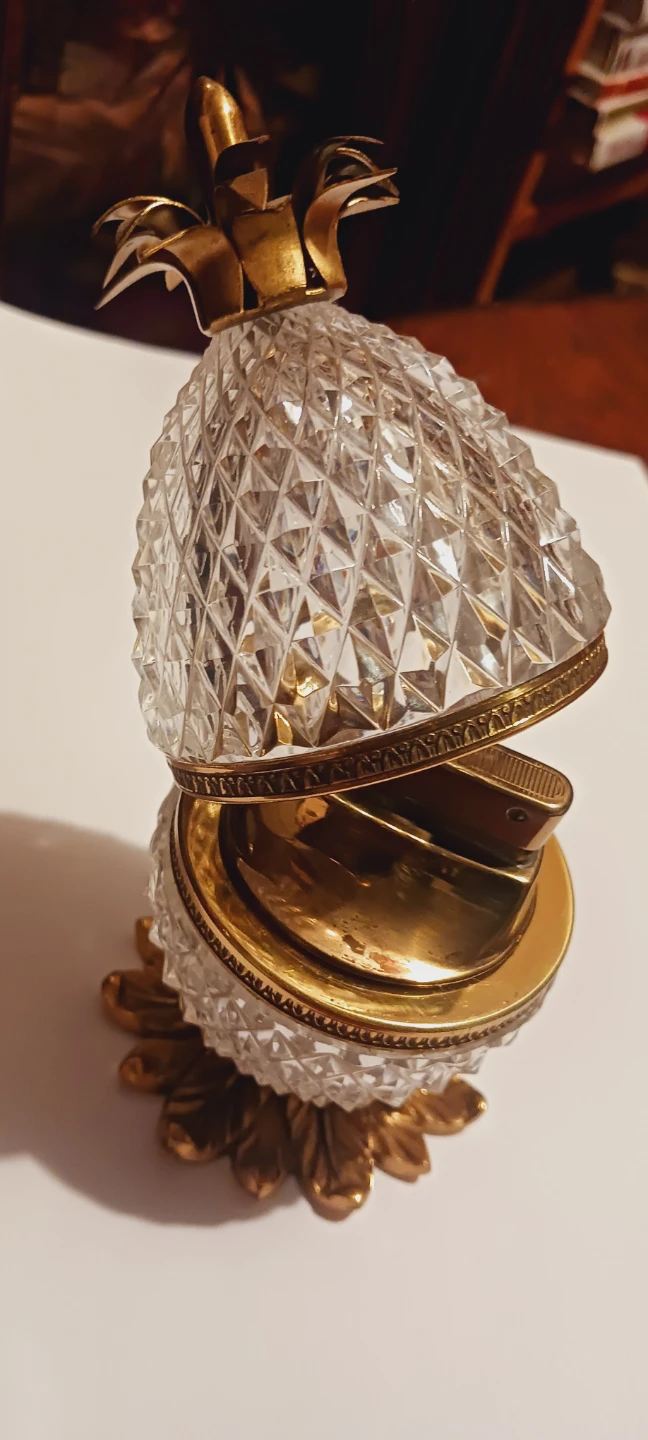 French Depose French Cut Crystal Pineapple Lighter - photo 3