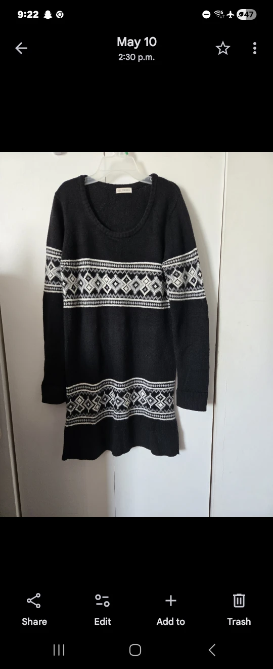 Nevada Black & White Sweater Tunic Dress - photo 2