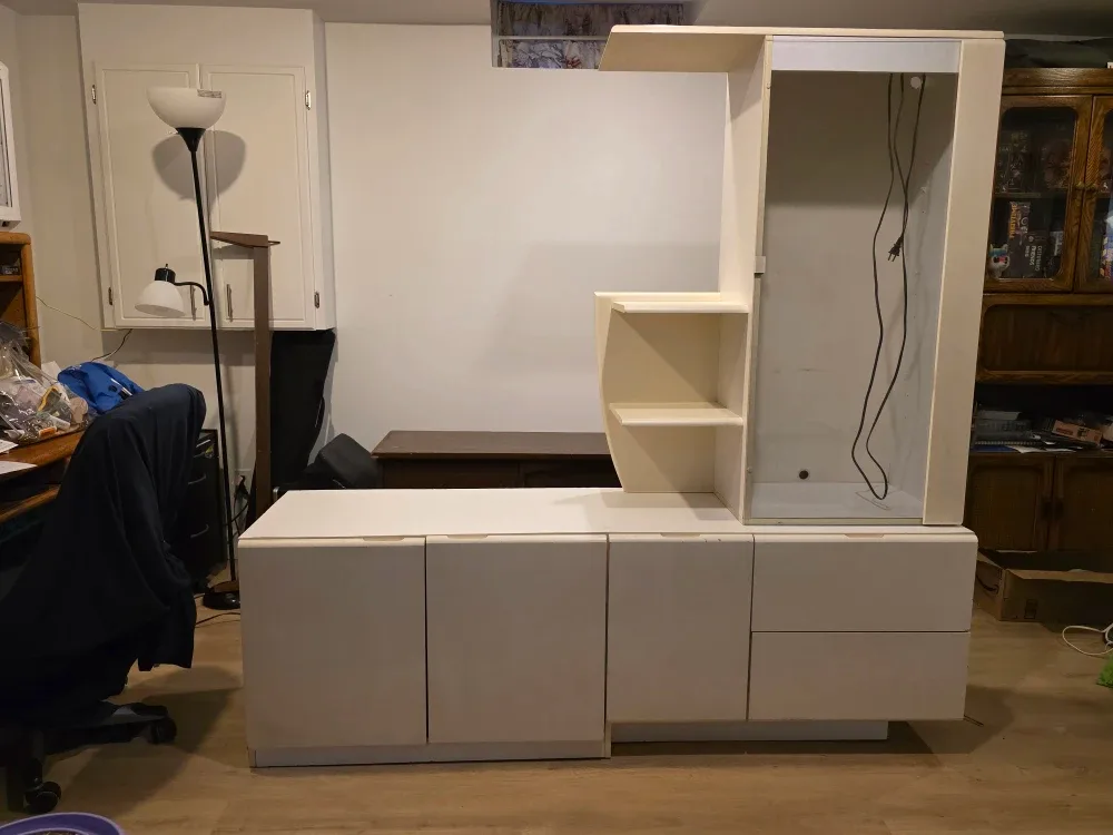 White Storage Cabinet with Shelves
